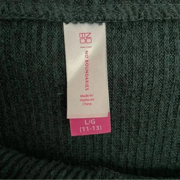 No Boundaries Women Ribbed Sweater Dress‎ in Forrest Green Color - Picture 3 of 3